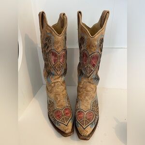Wing and Heart Western Boot, Women’s 8, Corral Vintage 🪽 ❤️ Leather